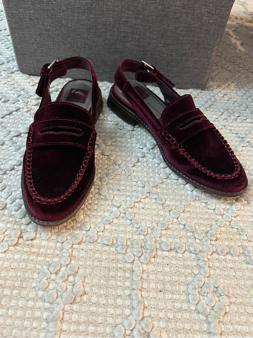 Dolce Vita Sling Back Loafers in Wine